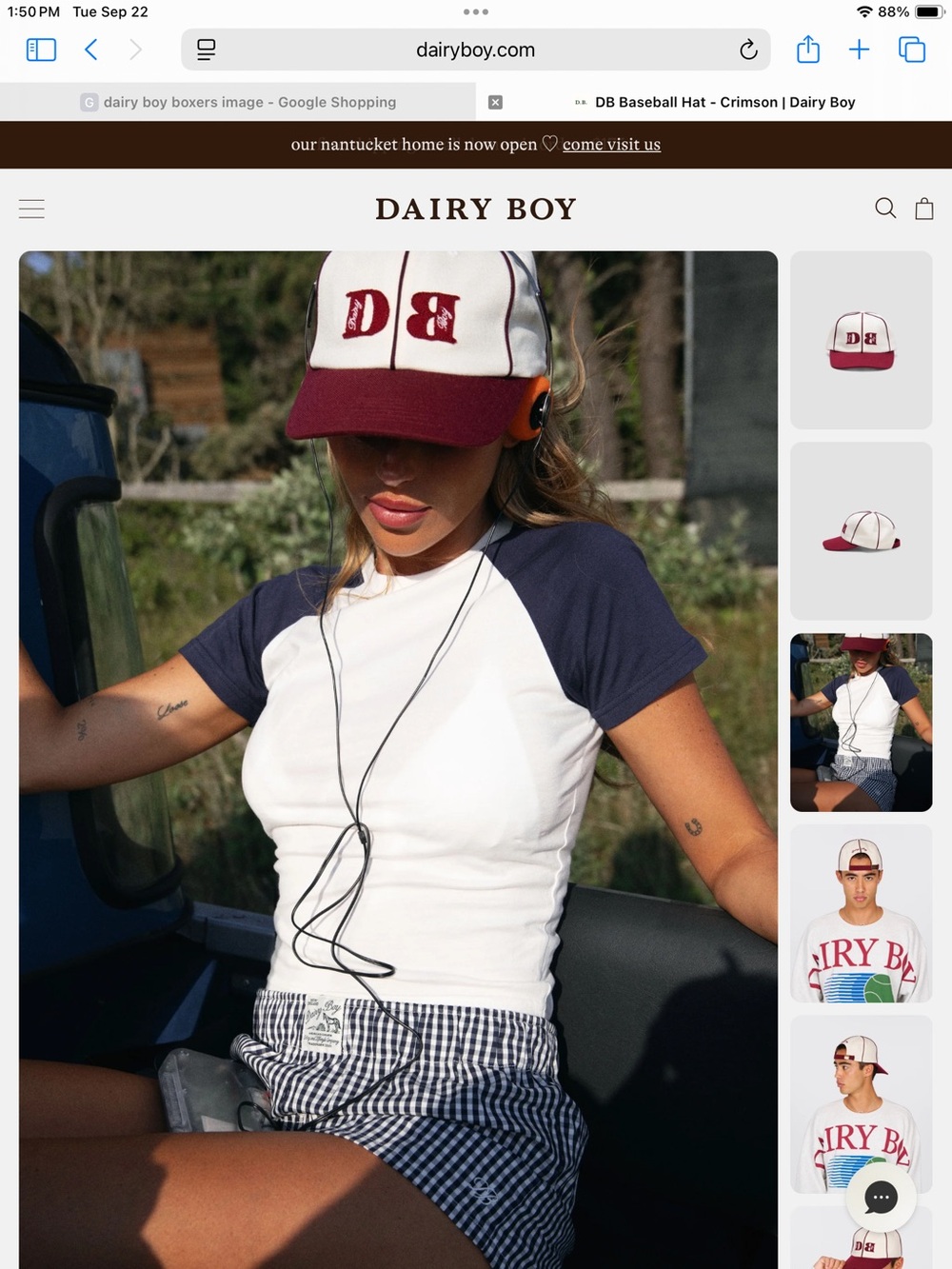 Dairy Boy Crimson & White Baseball Cap